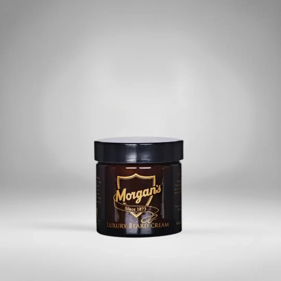 Crème de soin de luxe pour la barbe Morgan's. Une crème nourrissante haut de gamme pour adoucir, hydrater et discipliner les barbes sèches tout en laissant un parfum élégant.