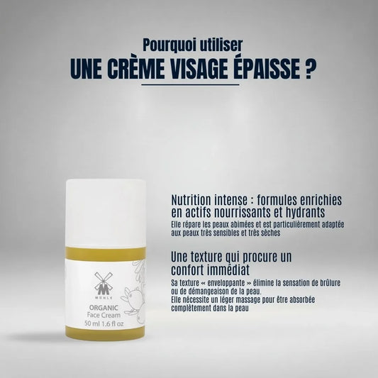 Offrez un confort immédiat aux peaux sèches et sensibles avec une crème visage épaisse. Formule riche en actifs nourrissants pour réparer en profondeur.