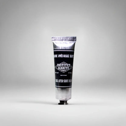 Baume après-rasage hydratant Institut Karité Paris en format voyage 30ml, enrichi à 25% de crème de karité pour nourrir et protéger.