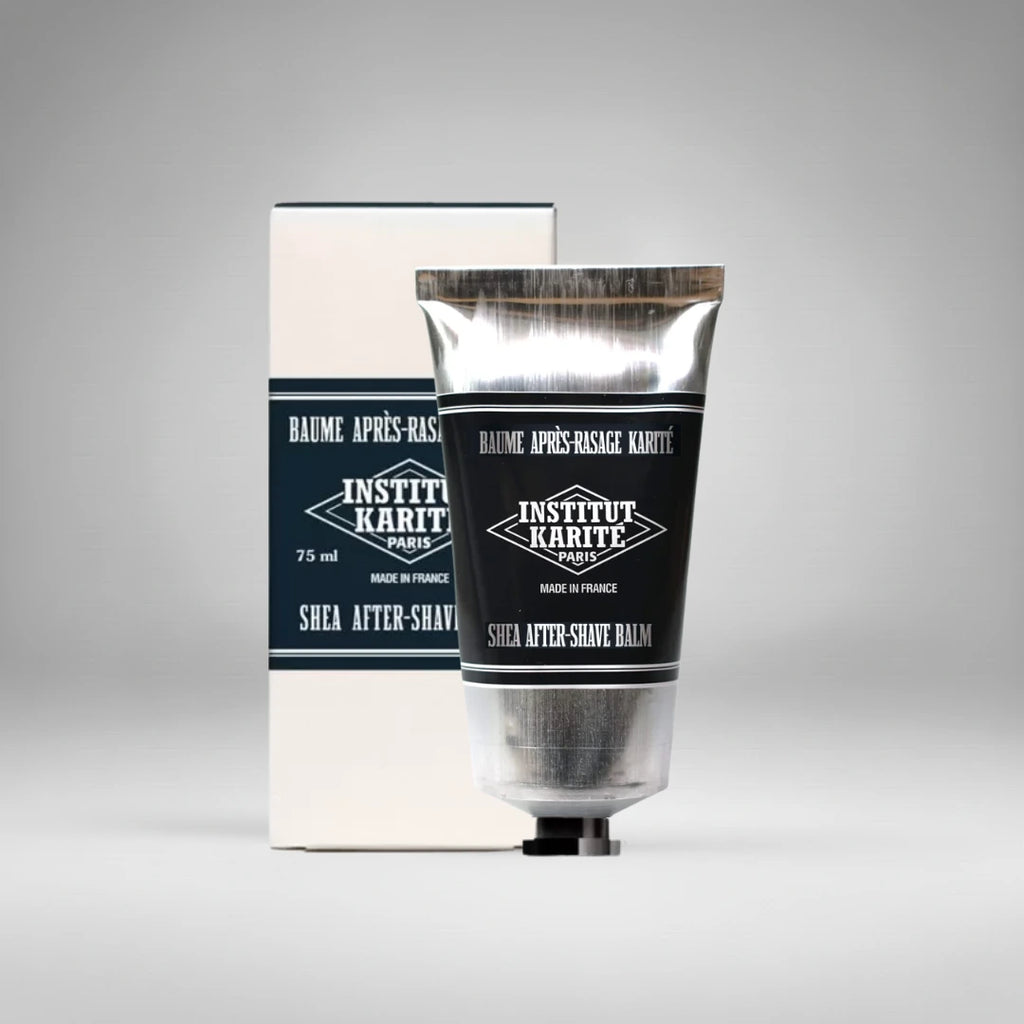 Baume après-rasage hydratant Institut Karité Paris, un soin apaisant au beurre de karité pour homme. Sa texture onctueuse répare la peau après le feu du rasoir.