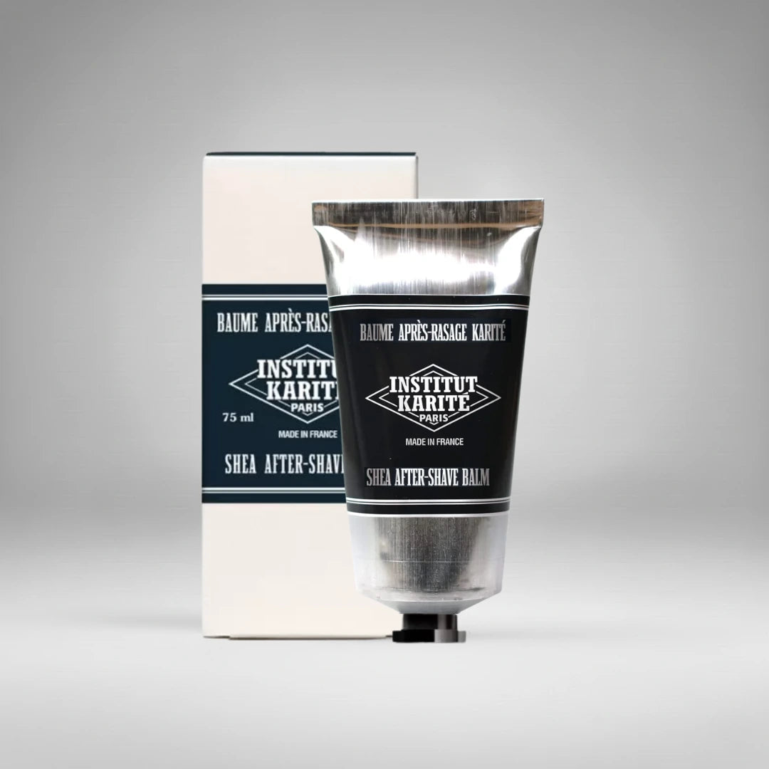 Baume après-rasage hydratant Institut Karité Paris, un soin apaisant au beurre de karité pour homme. Sa texture onctueuse répare la peau après le feu du rasoir.