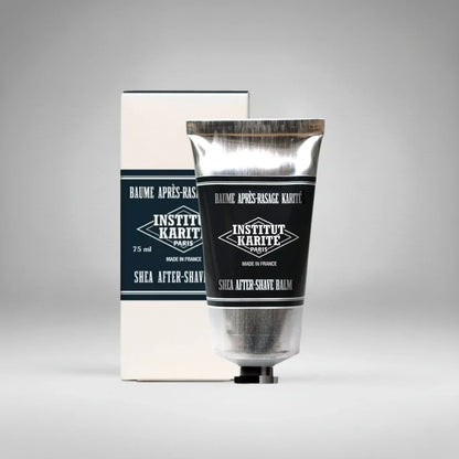 Baume après-rasage hydratant Institut Karité Paris, un soin apaisant au beurre de karité pour homme. Sa texture onctueuse répare la peau après le feu du rasoir.