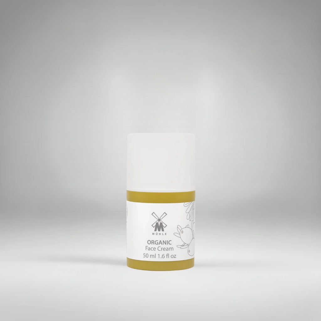 Crème pour le visage Mühle Organic (50 ml) présentée dans son flacon pompe protecteur. Un soin naturel certifié pour hydrater et nourrir la peau au quotidien.