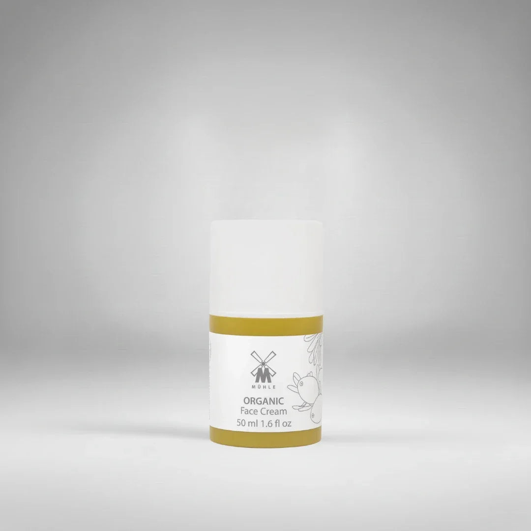 Crème pour le visage Mühle Organic (50 ml) présentée dans son flacon pompe protecteur. Un soin naturel certifié pour hydrater et nourrir la peau au quotidien.