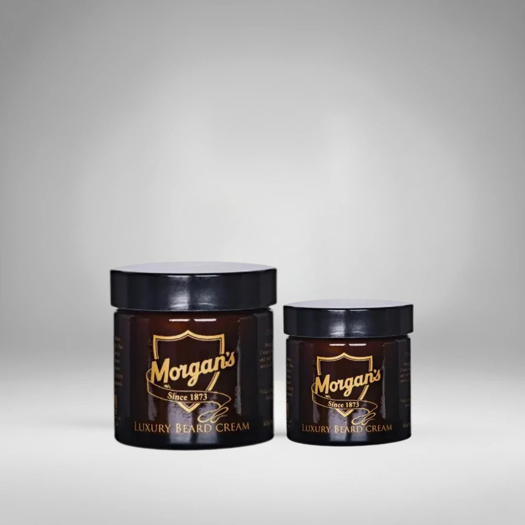 Crème de soin de luxe pour la barbe Morgan's. Une crème nourrissante haut de gamme pour adoucir, hydrater et discipliner les barbes sèches tout en laissant un parfum élégant.