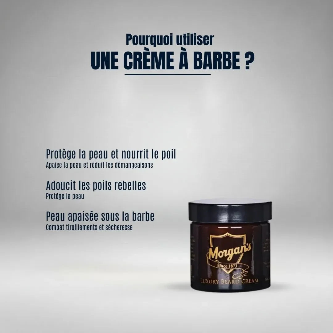 Pourquoi utiliser une crème à barbe ? Elle protège la peau, nourrit le poil en profondeur et combat les démangeaisons ou tiraillements pour une barbe souple et une peau apaisée.