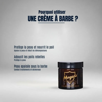 Pourquoi utiliser une crème à barbe ? Elle protège la peau, nourrit le poil en profondeur et combat les démangeaisons ou tiraillements pour une barbe souple et une peau apaisée.