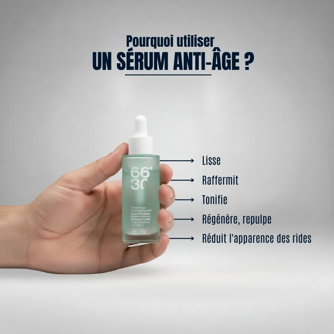 Maximisez votre routine avec le sérum anti-âge : un concentré de puissance qui lisse, tonifie et repulpe la peau en profondeur pour un effet régénérant et anti-rides immédiat.